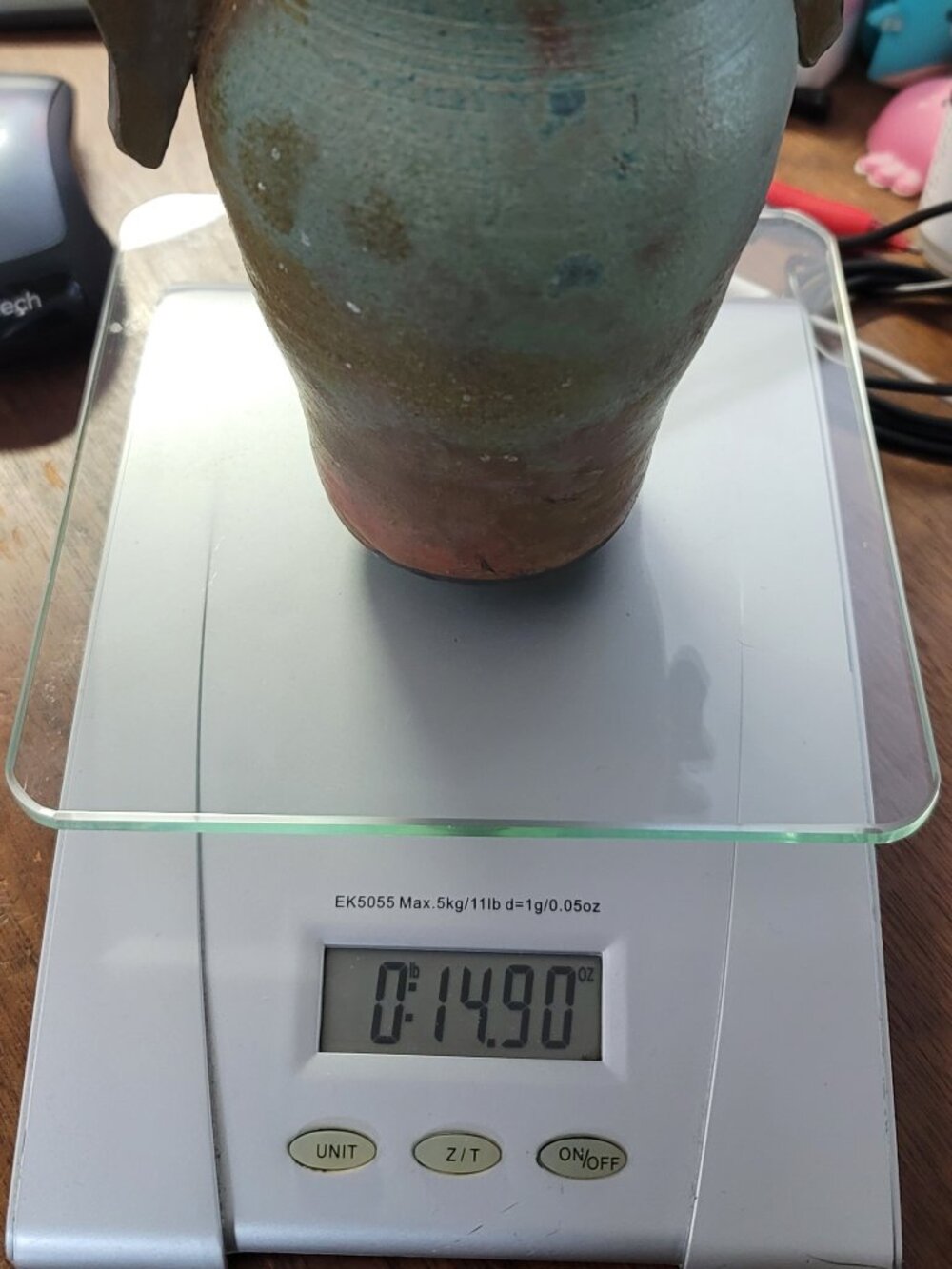 Handcrafted Signed CLAYWORKS Raku Vase, Amphora Shape - Picture 8 of 8
